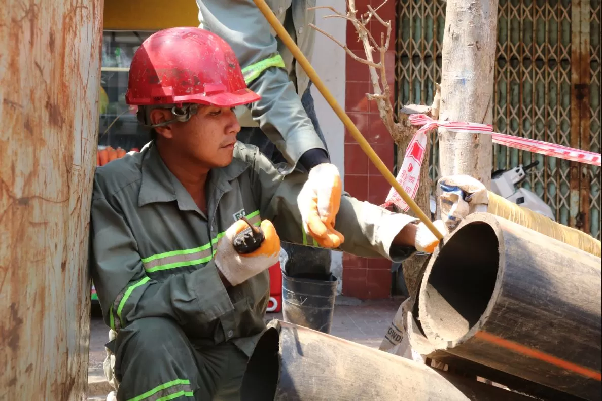 Construction site of the underground cable line for the 110kV Quy Nhơn Port Substation project.